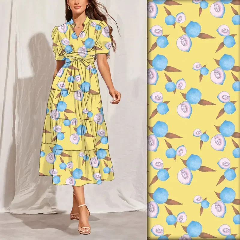 

Custom Printing Fabrics Chiffon Silk Floral Printed Polyester Fabric for Sewing Dress