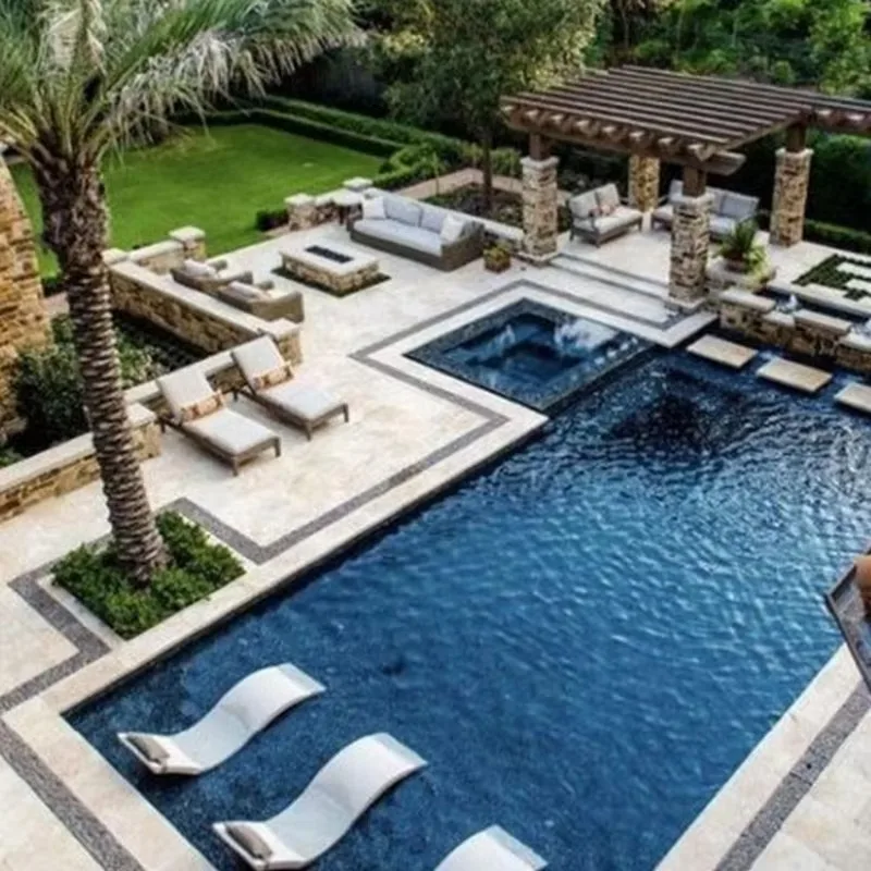 Customized Luxury Hotel House Backyard Large Big Outdoor Fiberglass pool Swim Spa In Ground Shells Inground Swimming Pool