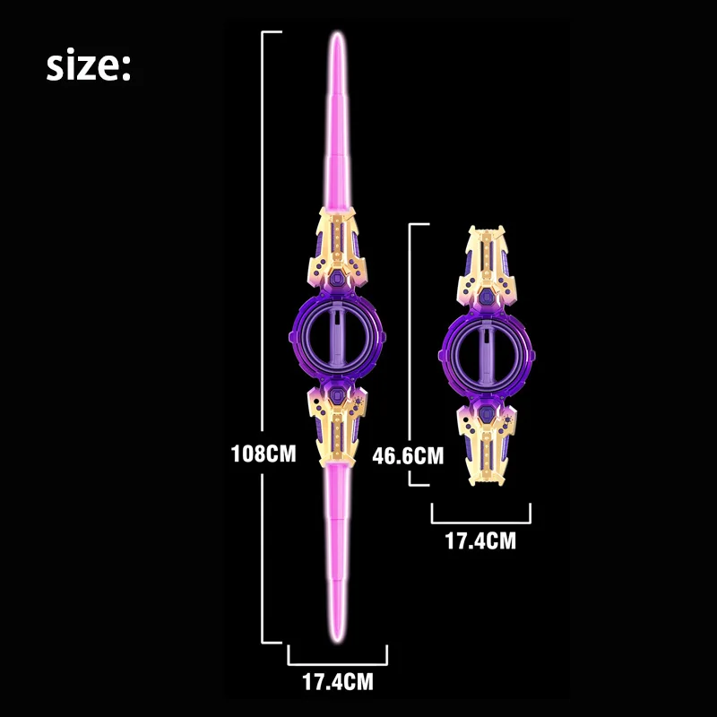 Juguete al aire libre espada giratoria brillante Flash multicolor luz LED brillo espada de Cosplay juguete fiesta familia juguete interactivo para niños adultos