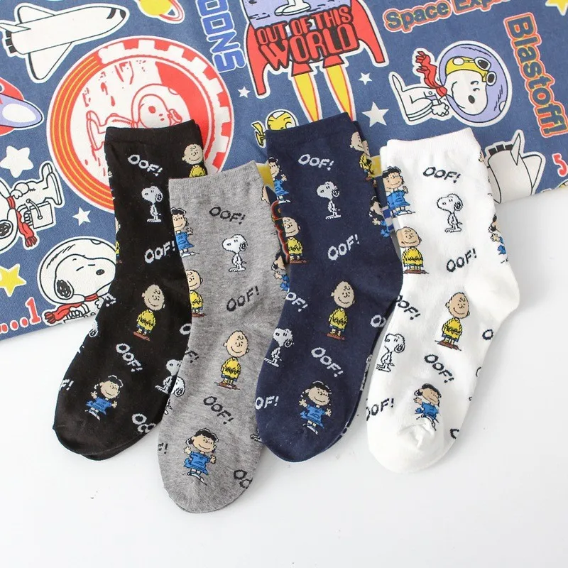 New Anime Kawaii Snoopy Charlie Brown Cotton Socks Cute Stockings Cartoon Comfortable Fashion Practical Christmas Gift for Girls