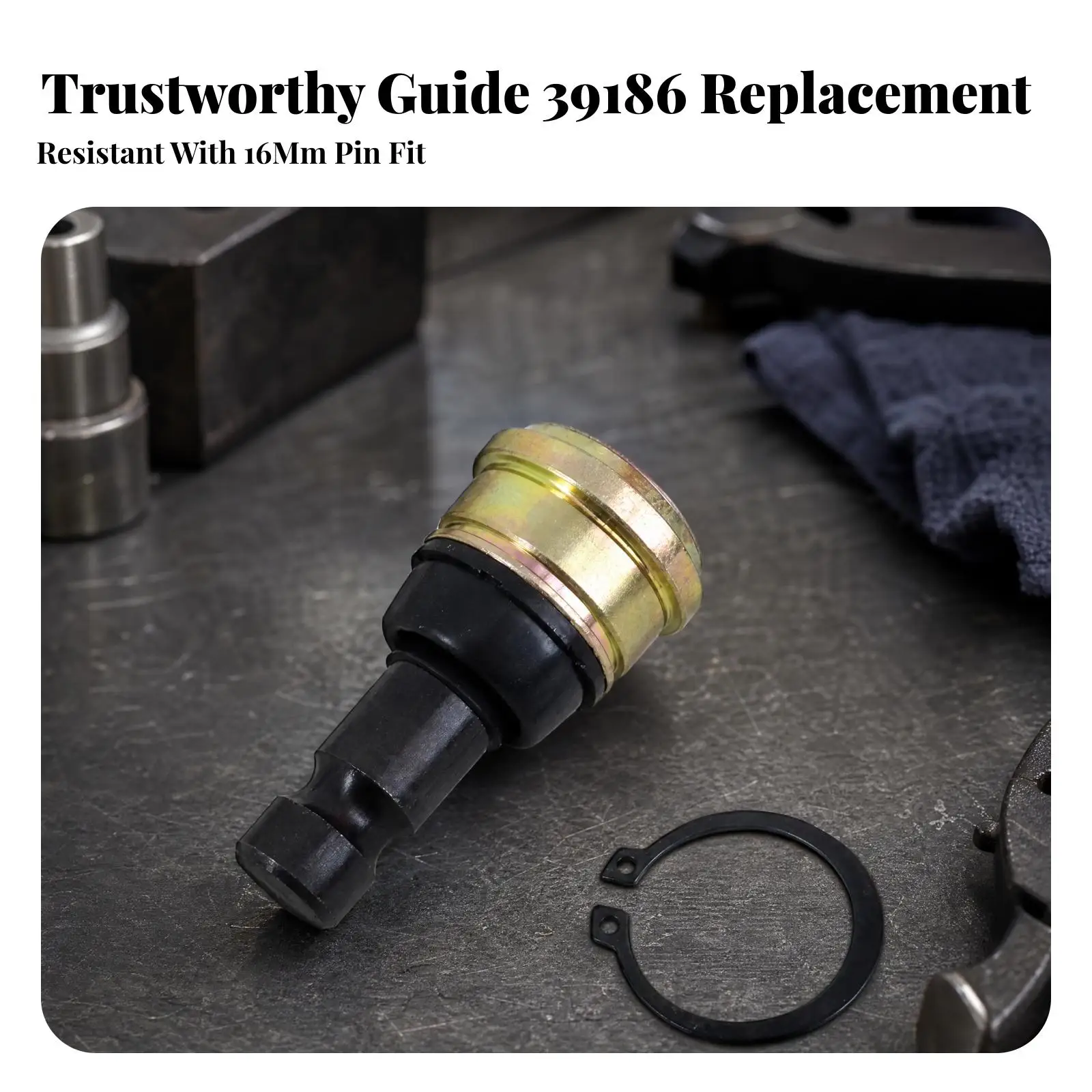 Steering Ball Joint for ATV Front Spindle Linkage with Gold Tone Housing and Hex End Shaft for Trail Riding
