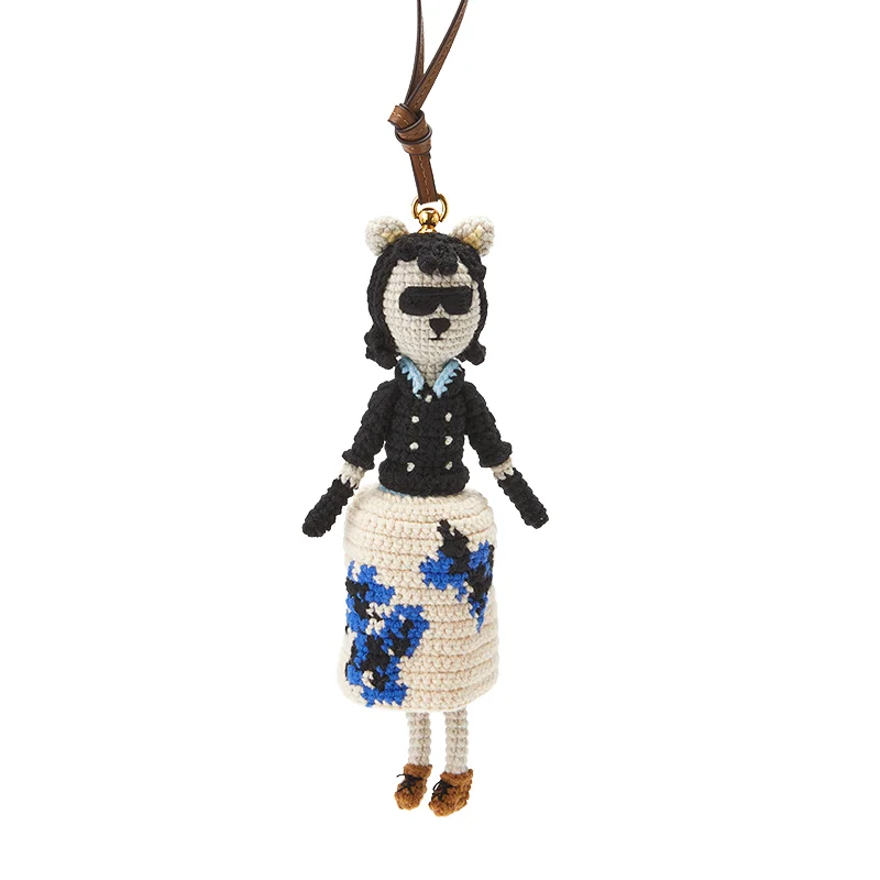 Bag charm knitted doll pendant human form funny woven keychain female exquisite cute High-end bag accessories