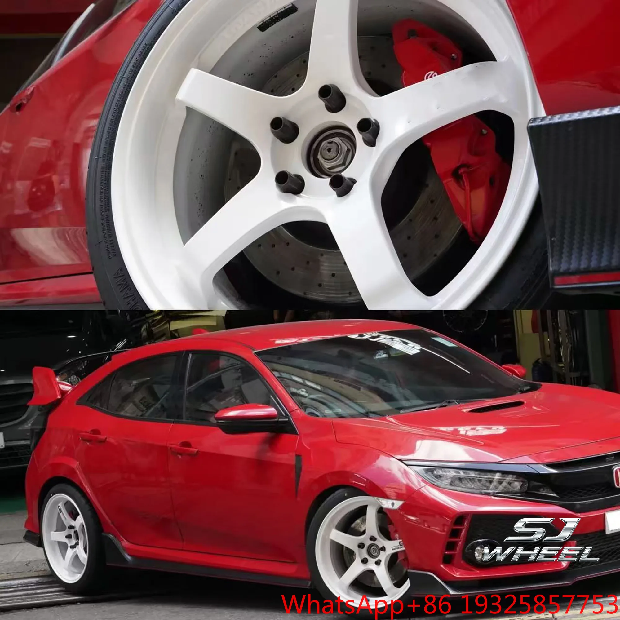 SJ Forged 5 Spoke Deep Dish Car Wheel Rim 17 18 19 20 21 22 24 26 Inch White Custom PCD ET JDM Style Forged Alloy Wheels