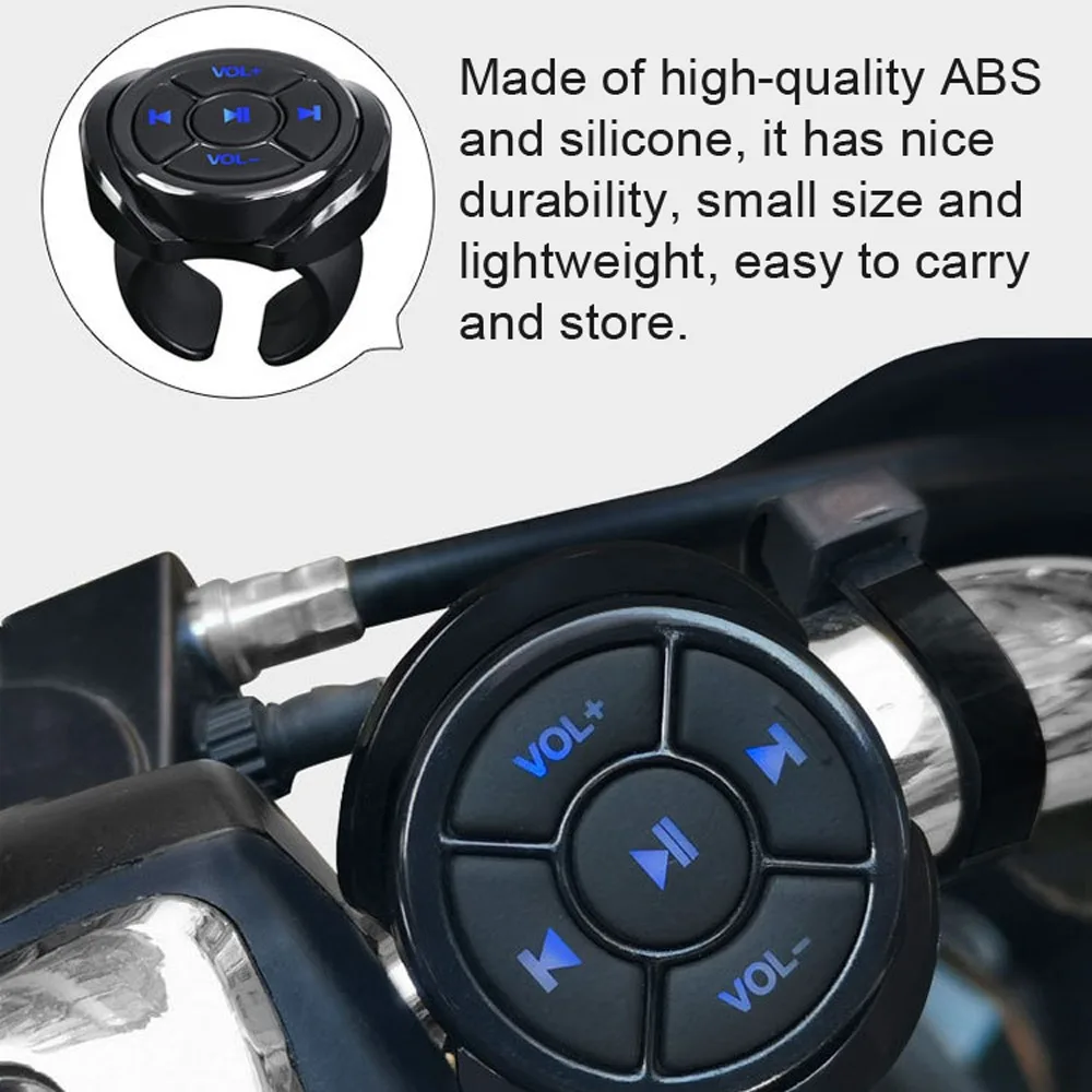 BT5.0 Wireless Media Button Wireless Connectivity Music Player Control Steering Wheel Remote Mini Size for Android iOS Devices