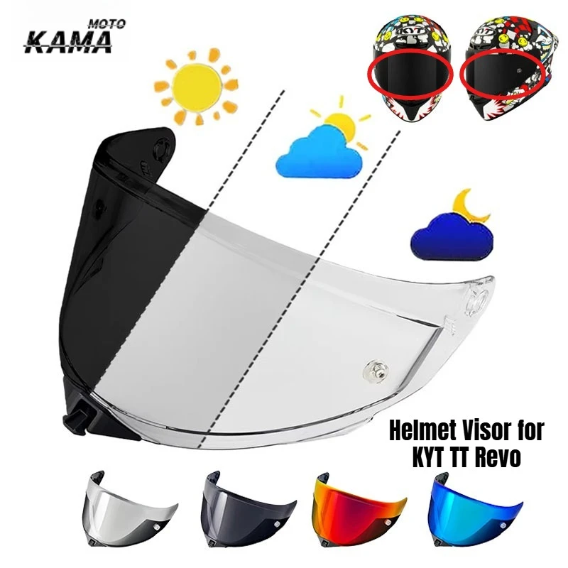 

TT Revo Motorcycle Helmet Visor Lens for KYT TT Revo nti-UV Anti-Scratch Dustproof Wind Shield Moto Parts