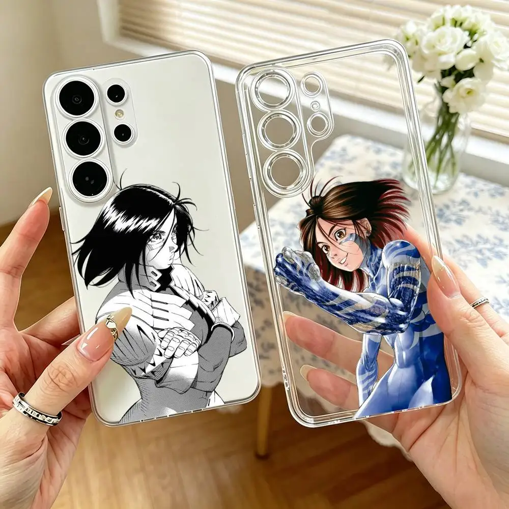 Gunnm M-Manga   Phone Case For Samsung S25,S24,S21,S22,S23,S30,Ultra,S20,Plus,Fe,Note,10,9,5G Transparent Cover