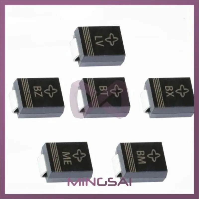 50Pcs SMD TVS Diodes SMBJ26A SMBJ28A SMBJ30CA SMBJ33CA SMBJ36CA SMBJ40CA SMBJ43CA SMBJ45A SMBJ48CA SMBJ51A 600W 5V-440V SMB