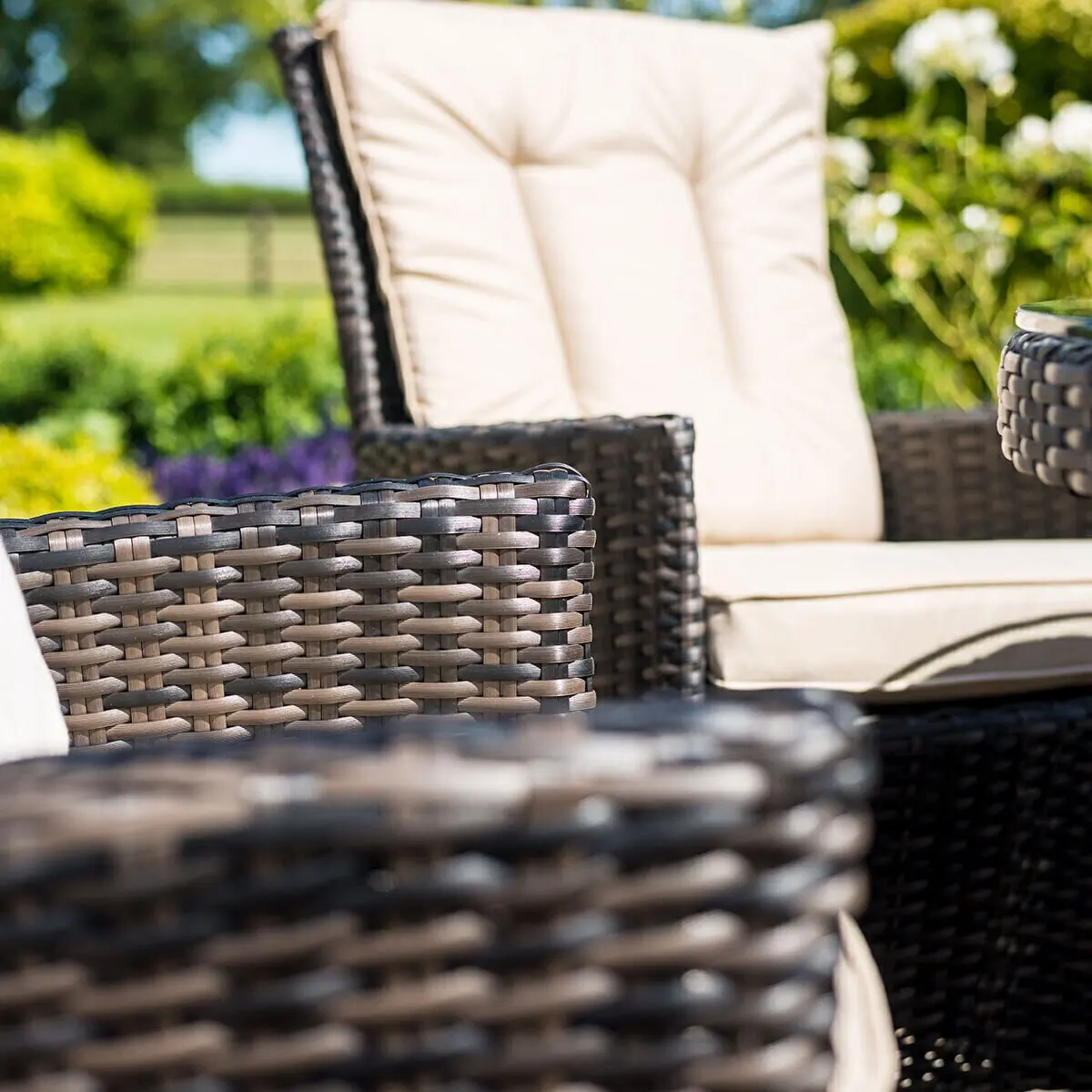 New Design Backyard Dining Set Garden Furniture Outdoor 6 Seat Large Armchairs With Ice Bucket Table Balcony Dining Set
