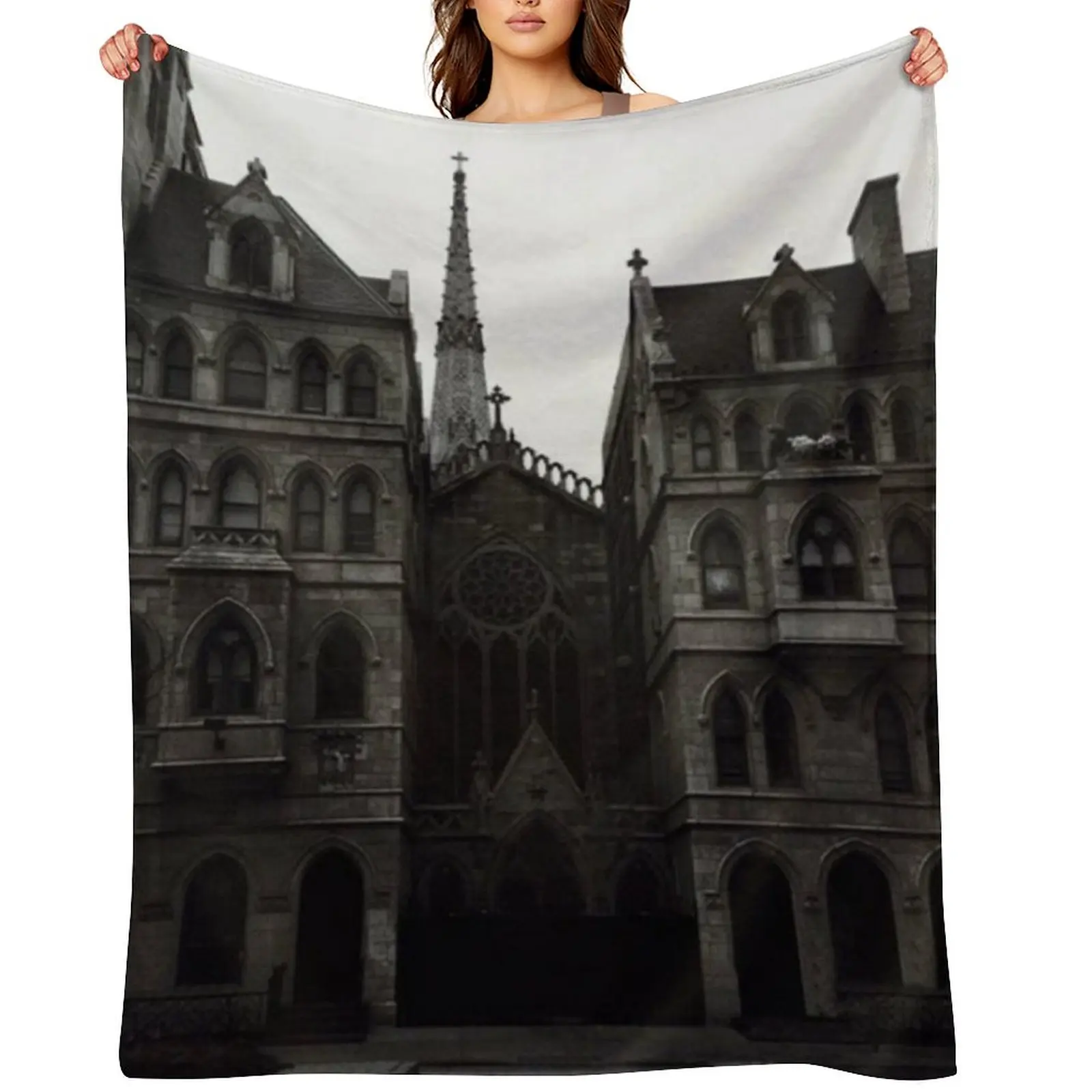 

Dark academia church Throw Blanket cosplay anime Hairys Single Plaid on the sofa Blankets