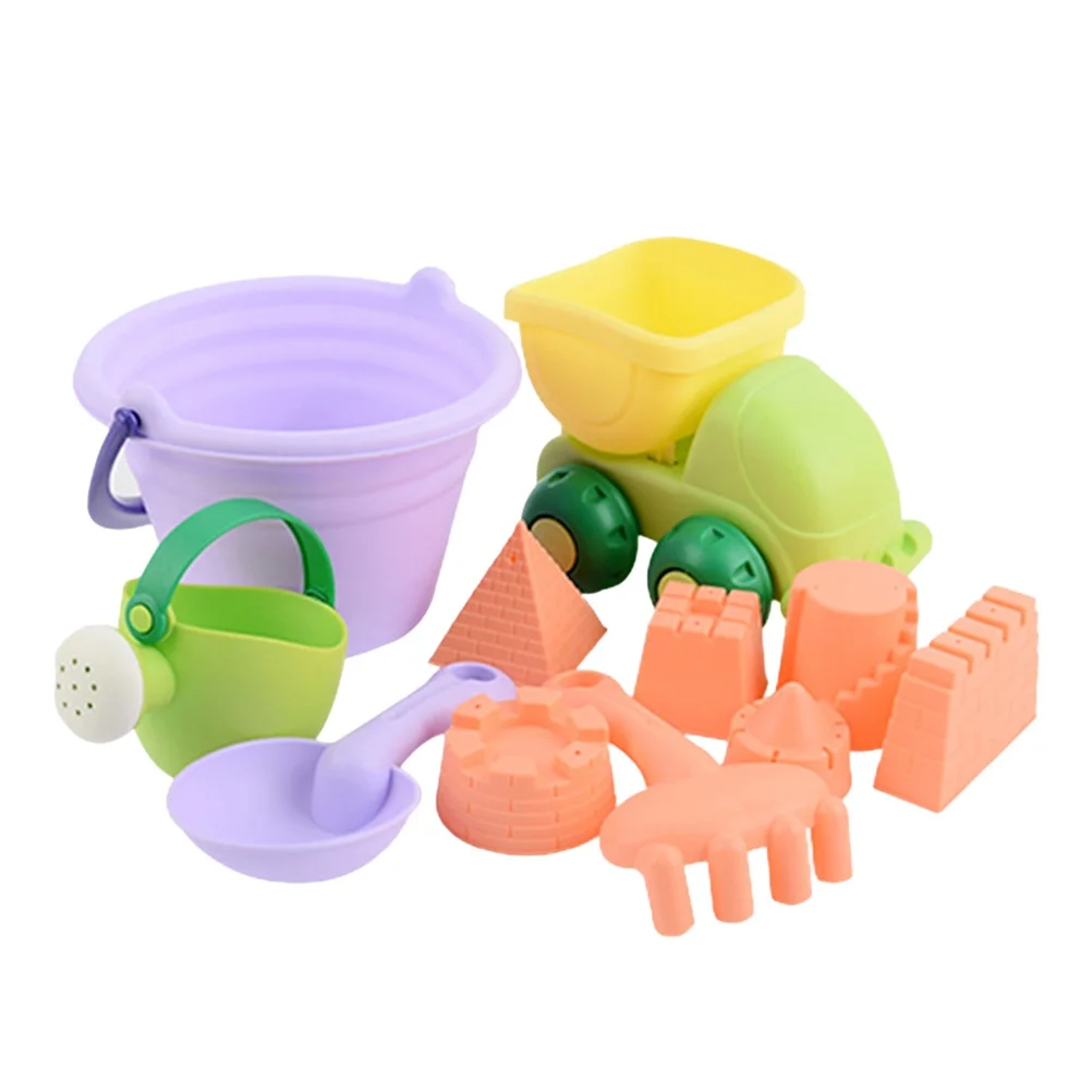Outil de dragage de sable, outils de jouets pour enfants, jouets de plage, moules en caoutchouc souple, bord de mer, 11 pièces