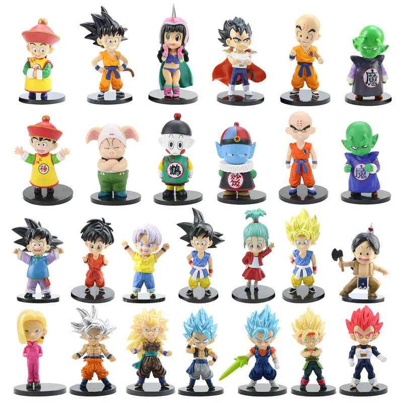 Dragon Ball Z Super Saiyan Son Goku Anime Figure Son Gohan Vegeta Broly Piccolo Majin Buu Set Action Figurine Model Gifts Toy