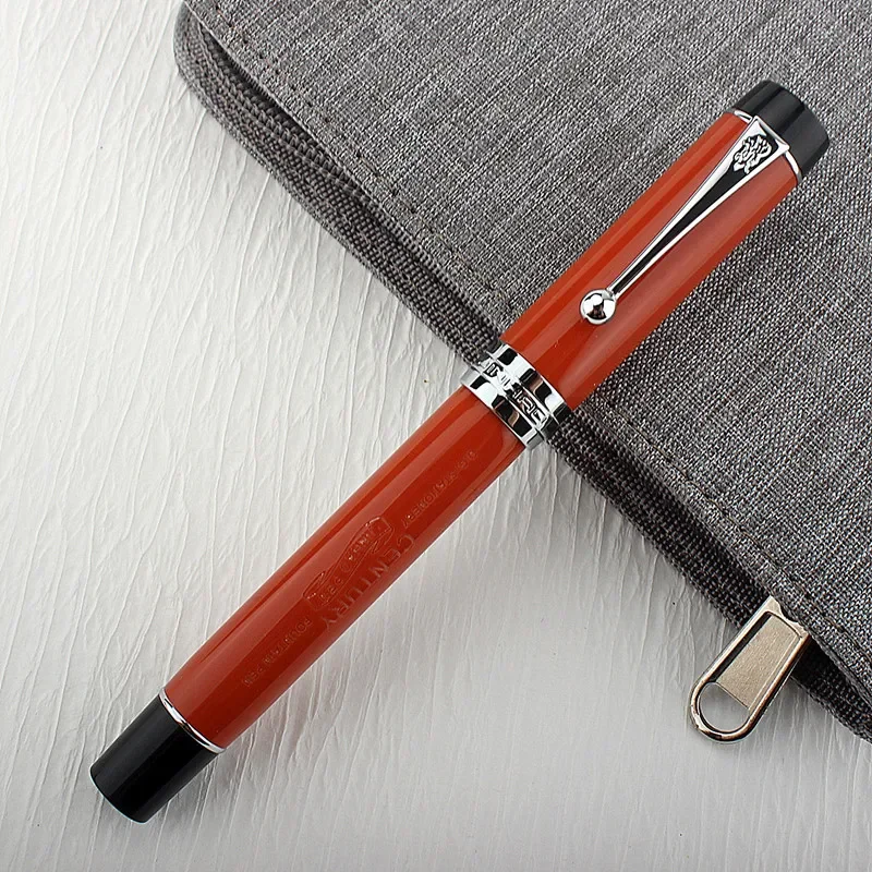 100 Centennial Resin Fountain Pen Red with Logo EF/F/M/Bent Nib Converter Writing Business Office Gift Ink Pen