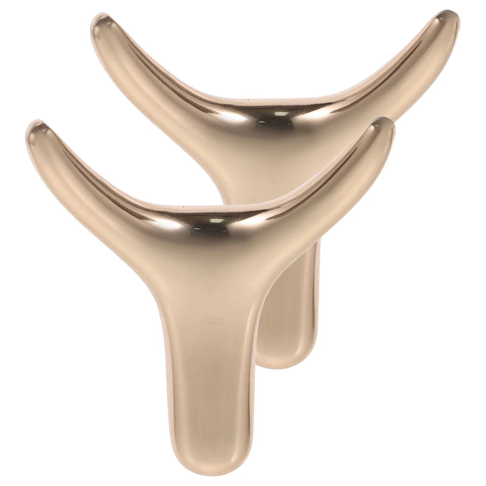 

2Pcs Metal Horn Hooks Wall Mounted Bright Gold Suction Cup Hooks Bathroom Towel Rack Clothes Bag Holder Space Saving Design Long