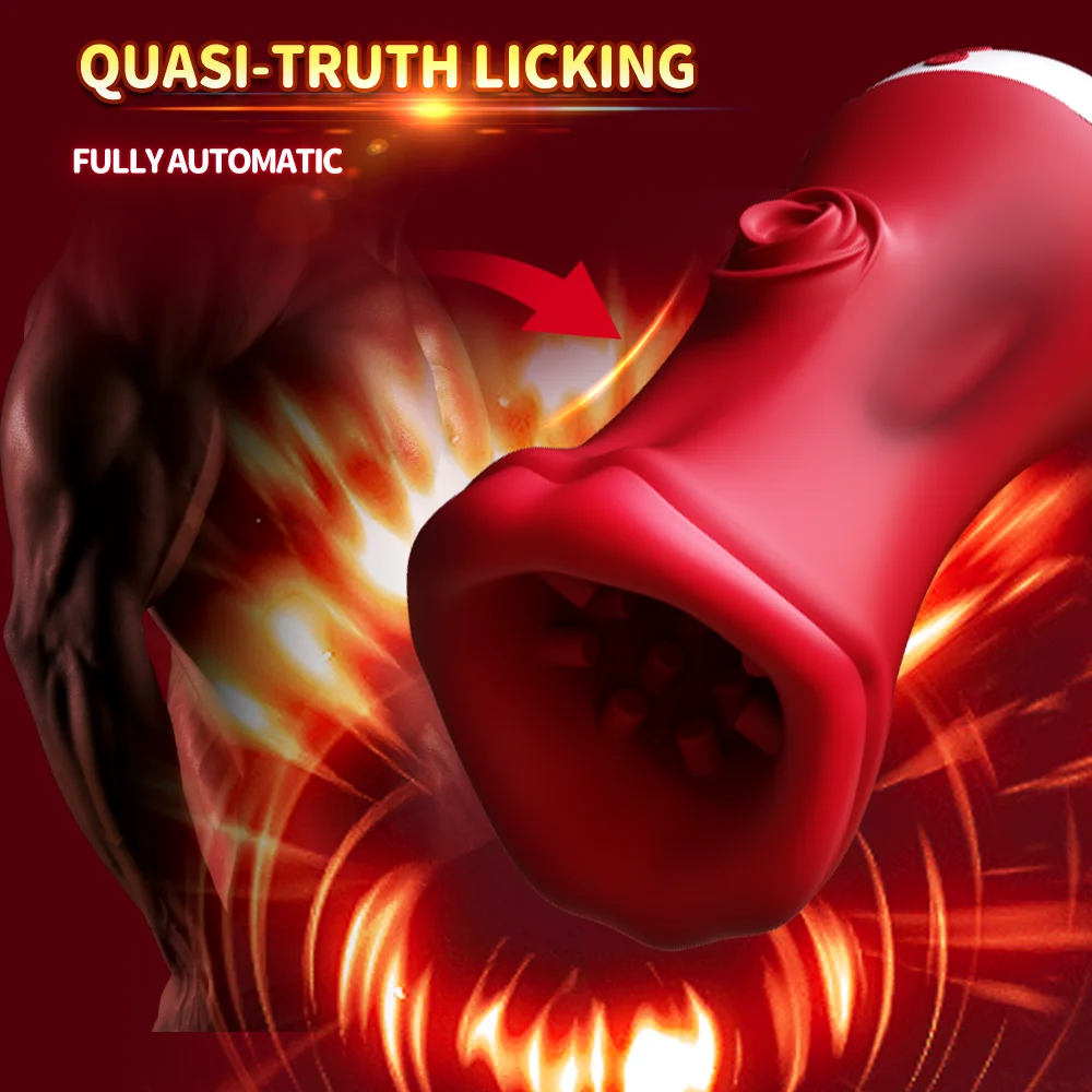 2 in 1 Male Tongue Licking Vibrator Deep Throat Male Glans Penis Training Cup Glans Stimulation Exercise Masturbators for Men