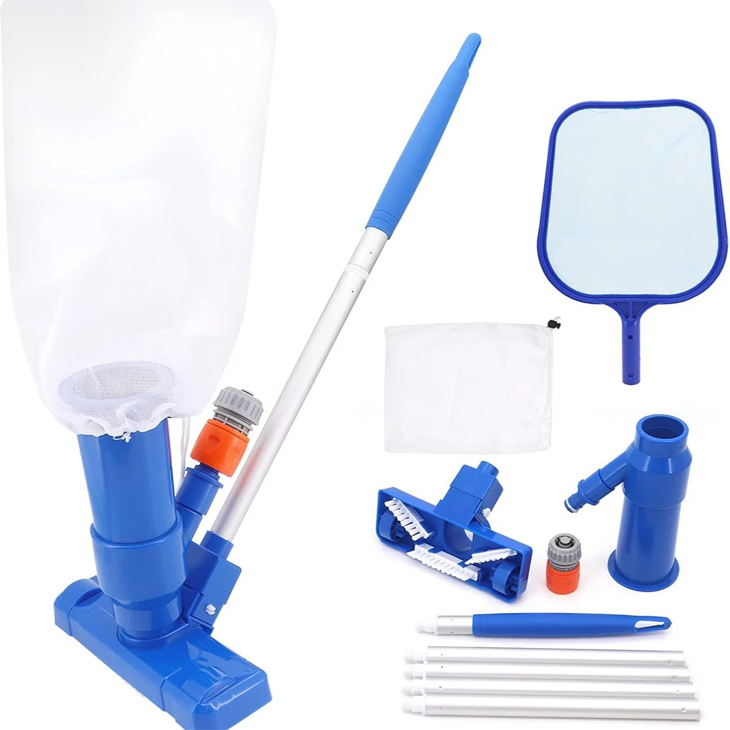 ชุดทำความสะอาดสระว่ายน้ำ ไม่ต้องใช้ไฟฟ้า ใช้แรงดันน้ำจากสายยางในสวนเพื่อสูบดูด (สามารถใช้กับเสาแบบยืดหดได้)