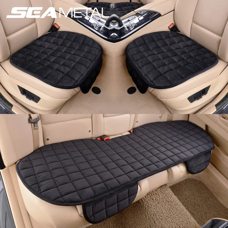 SEAMETAL Plush Car Seat Cover Anti Scratch Automotive Seat Protector Cushion Auto Front/Rear Seat Pad Universal for Sedan Suv