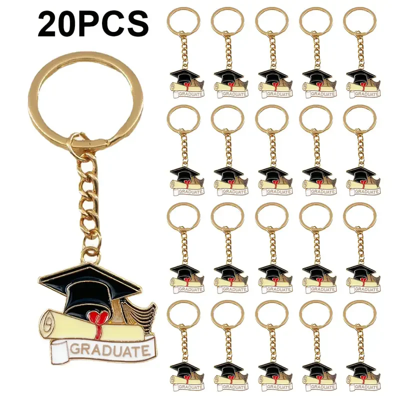 5 Design Graduation Cap Keychains, Metal Diploma Charm, College Student Gift, Mini Cap Keychain, School Supplies​