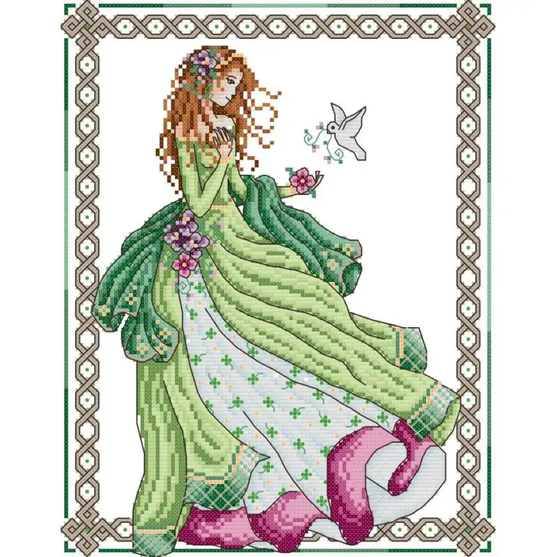 

Angel of Peace Character Pattern Cross Stitch Kit Aida 14 16 11ct White Counted Canvas Printed Fabric DIY Hand Embroidery Crafts