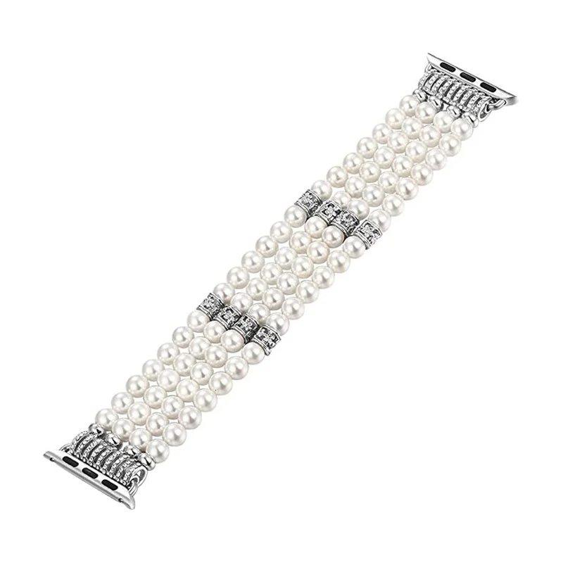 Women pearl bracelet For Apple Watch Band 38mm 42mm 40mm 44mm 41mm 45mm TPU soft protective case for iwatch series 9 8 7 6 5 SE