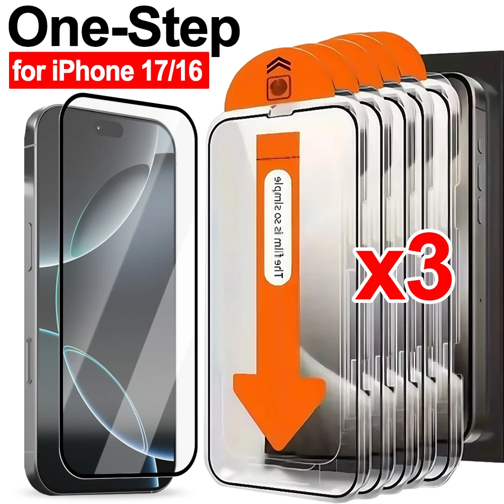 

One-Step Installation Tempered Glass for IPhone 17 ProMax/17 Pro/17 Air Shatterproof Screen Protectors for IPhone 17 16 Pro Plus