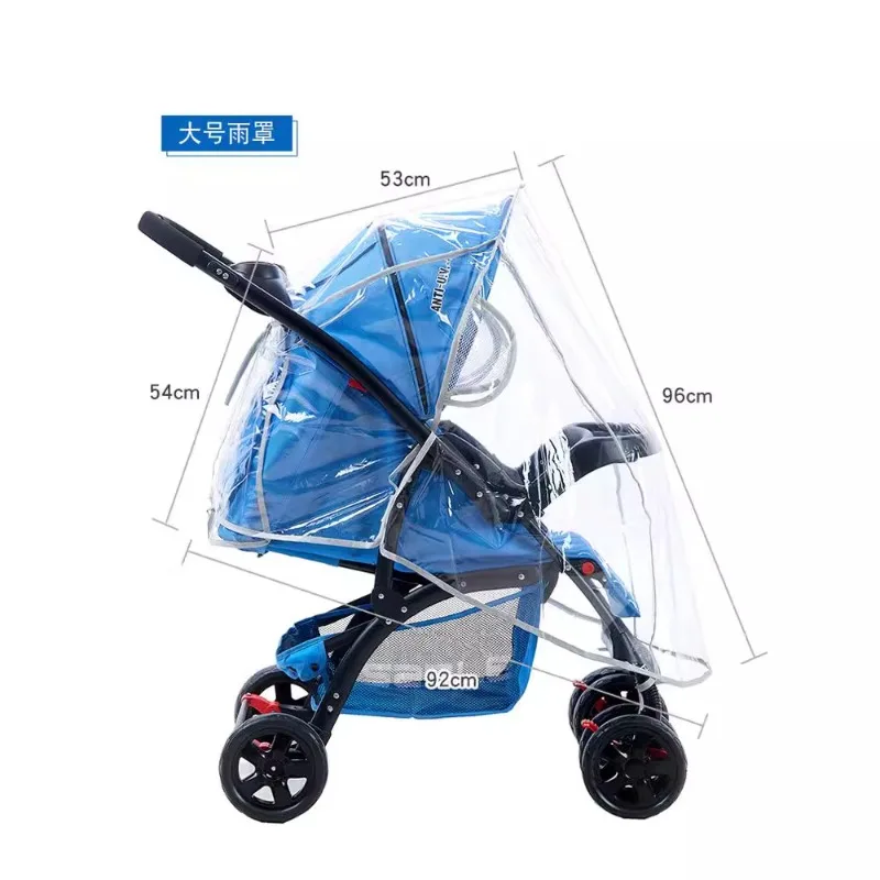 Universal Stroller Rain Cover Windproof Waterproof Canopy for Baby Pram Safe Transparent Warm with Zipper Stroller Supplies