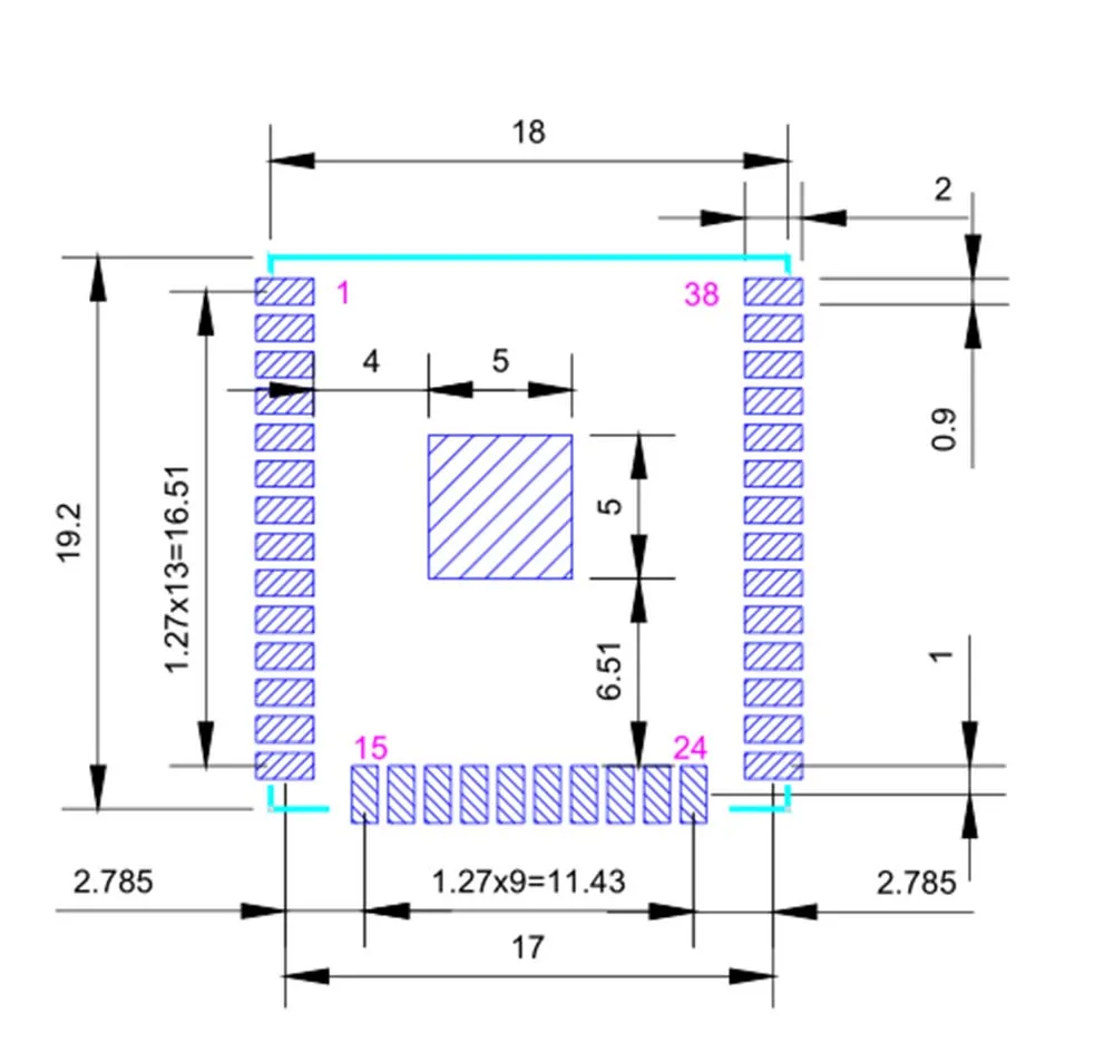 ESP32-WROOM-32U 4MB Module ESP32 Module IPEX antenna connector + 2.4G WiFi Gain Antenna + 16cm Cable U.FL to Female SMA