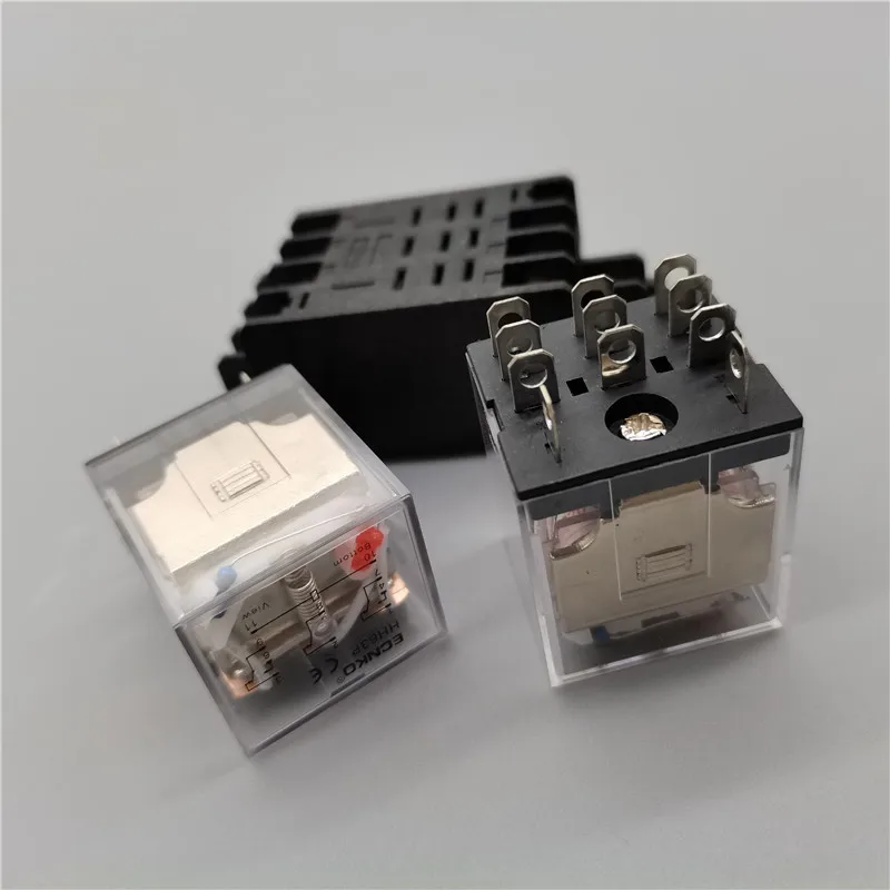 1PCS  Hh63p LY3 Ly3nj JQX-13F Relay 220V 24V 12V 12V AC / DC 10A 11 Pin Silver Contact Solenoid Micro Relay with Base