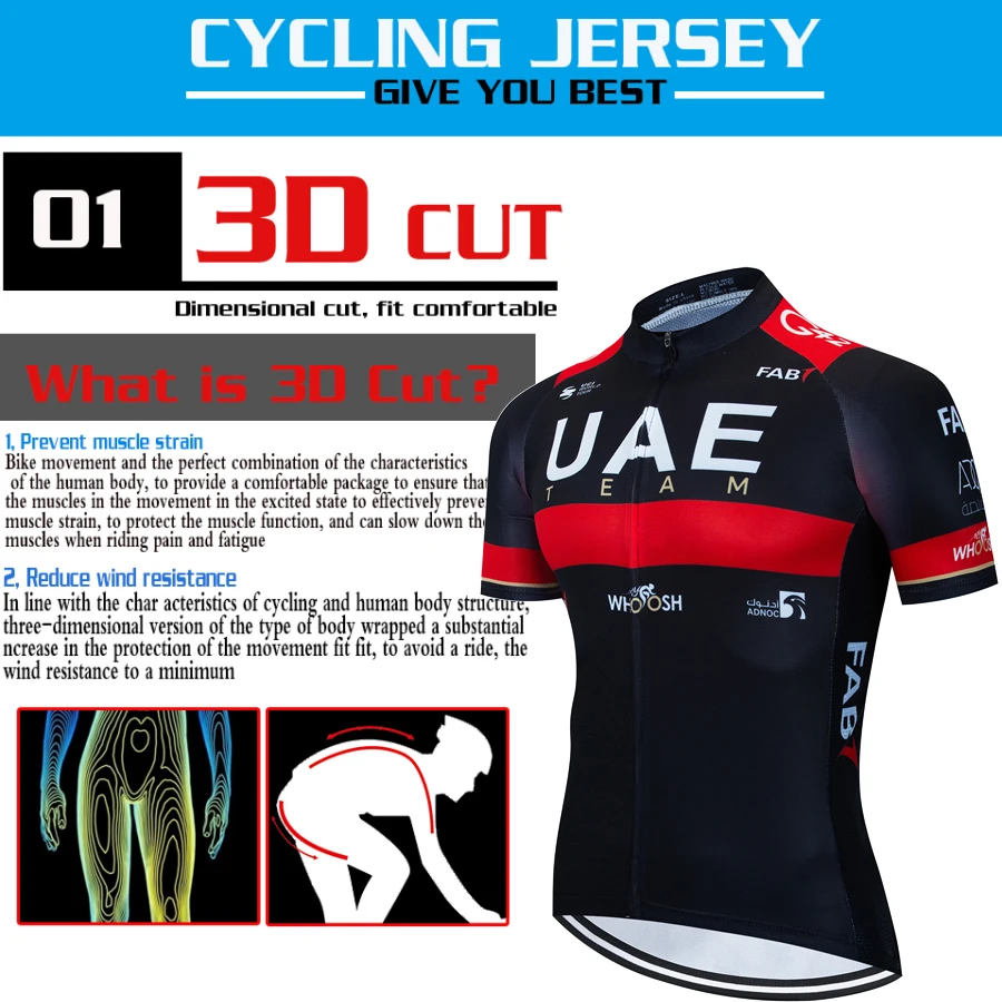 UAE Jersey Cycling Tricuta Man Men\'s Shirt Road Bike Uniform Clothes Blouse Triathlon Suit Cycle Spring Summer Bib Clothing 2024