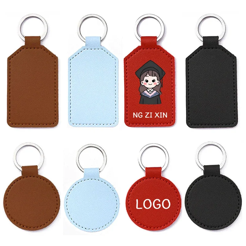 Vintage Leather Keychain Doorlock Access ID Card Case Key Chain Control Keyfob Tag Protective Card Bag Access Key Tag Key Ring