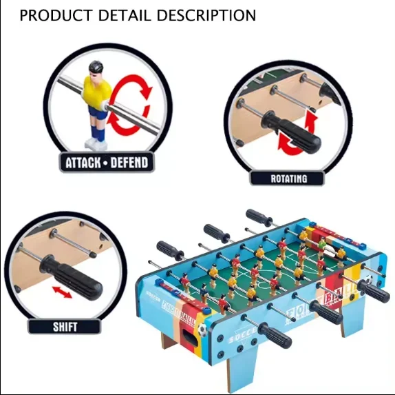 Ballon de football de table portable en bois pour enfants, graffiti d'intérieur, jouet de jeu, haute qualité