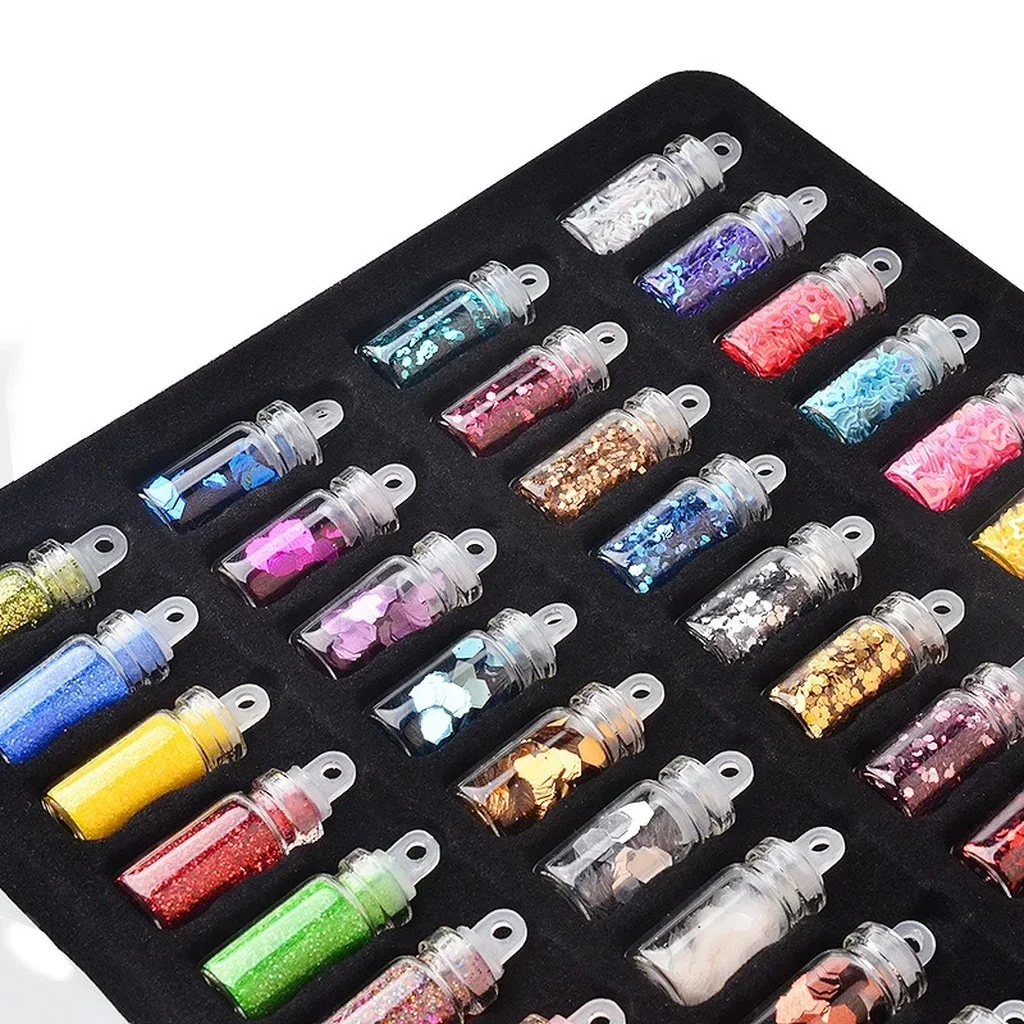 48 Bottles/Set Colorful Nail Sequins Nail Art Sequins Glitter Powder Polish Nail Stickers Mixed Design Manicure Decoral Tips Set