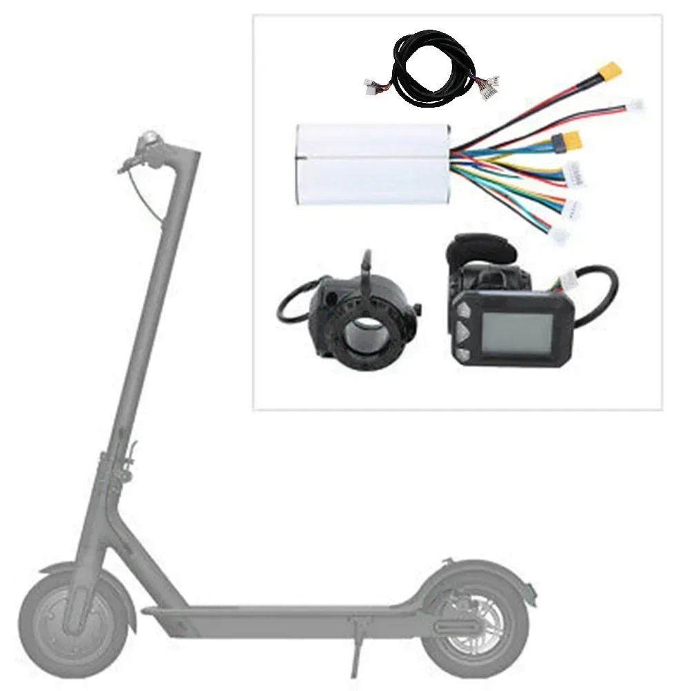 5.5in Carbon Fiber Electric Scooter Bike 24/36V Controller LCD Monitor Brake Set Carbon Fiber Part Scooter DIY Retrofit Kit