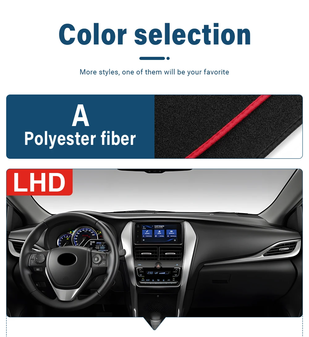Für Toyota Yaris Ativ 2019 2020 2021 2022 2023 2024 Auto Dashboard Abdeckung Vermeiden Licht Pad Sonnenschutz Anti-Uv teppiche Nicht-Slip Matten – Detail 4