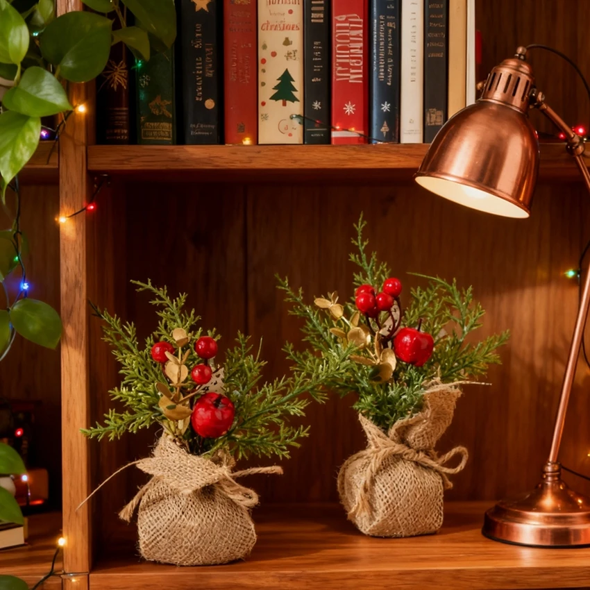 نباتات اصطناعية زهور منزلية لغرف سالا مهرجان ديكور جميل في الهواء الطلق حديقة الزفاف أشجار عيد الميلاد إكليل هدايا عيد الميلاد ذاتية الصنع