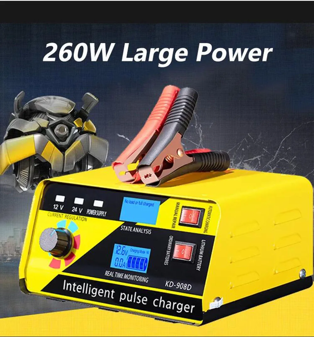 Adjustable manual car battery chargers 12V 20A 24V 20A universal pulse Repair Trickle lead acid battery charger for heavy duty