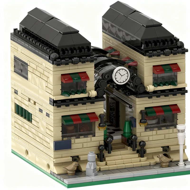 1015pcs MOC MINIMODULAR COVERED SHOPPING STREET Modular Buildings MINI Model Building Blocks Christmas Gift Architecture Toys