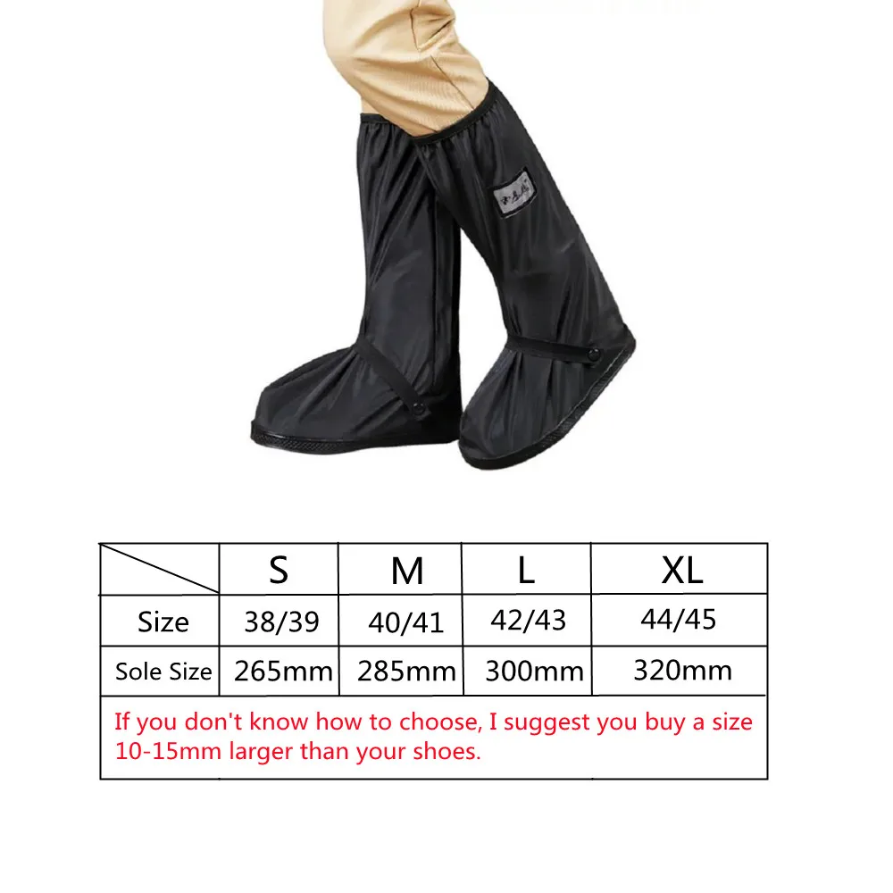 Waterproof Reusable Rain Boot Covers Elastic Silicone Non-slip Protects from Mud Dust Perfect for Motorcycle Cycling and Biking