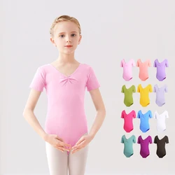 Toddler Girls Ballet Leotards Gymnastics Leotard Dance Bodysuits Cotton Short/Long Sleeve Dance Wear Ballet Bodysuit for Dancing