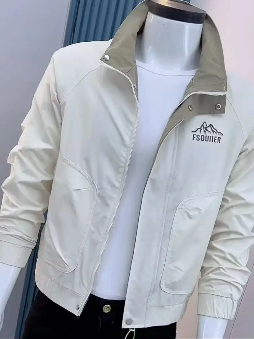 ملابس خارجية ضيقة للرجال من Jaet ذات ياقة واقفة كاجوال قابلة للتنفس مطبوعة ملونة للشباب ملابس خارجية طويلة Sve Stand Edi... #2