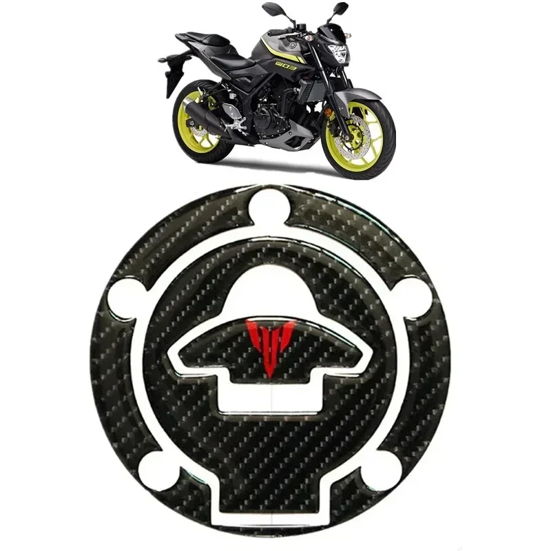 Para YAMAHA MT-25 MT-03 MT03 MT25 Piezas de motocicleta tapa de tanque de combustible de fibra de carbono pegatina MT 03 25 MOto