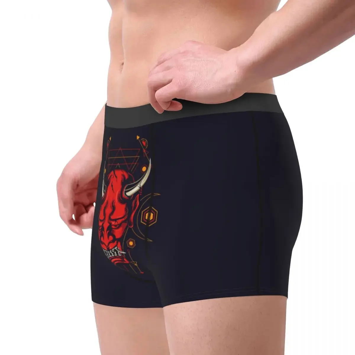 Men's Underwear Underpants Devil Mask With Geometry Men Boxer Shorts Elastic Male Panties