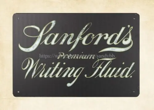 art prints online Sanford Writing Fluid Ink metal tin sign sign