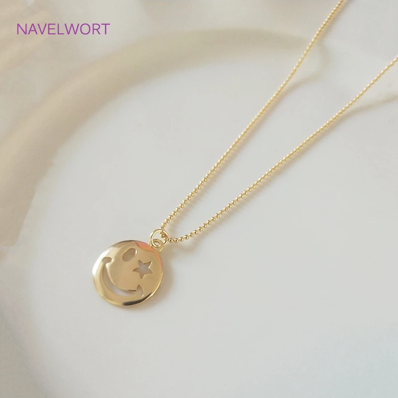 18K Gold Plated Ball Bead Necklace Chain With Lobster Clasps High Quality Thin Chain For DIY Pendant Jewelry Findings