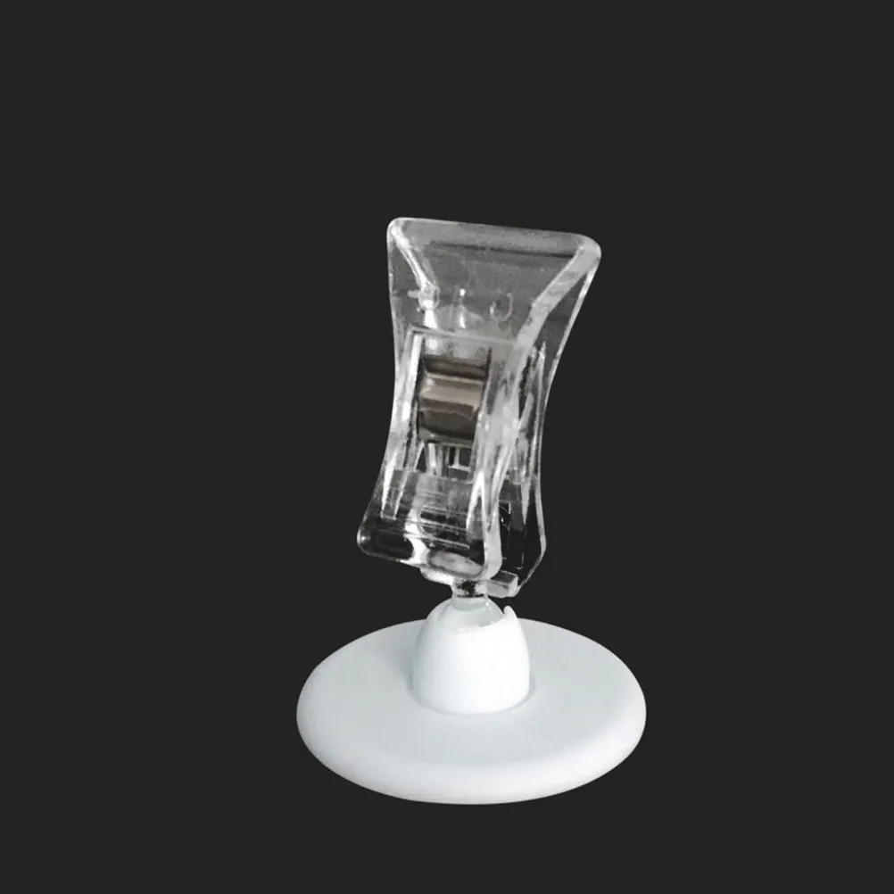 

16Pcs Sturdy Clear Plastic Memo Clip Table Holder Photo Stand Name Card Number Display for Office Home Wedding Graduation Party