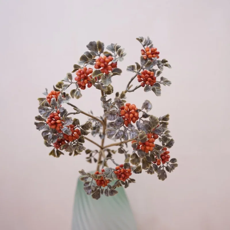 5 Stück/Set Herbstdekoration Künstliche Blumen Spitzenbeeren Wohnaccessoires Hochzeitsblumenarrangement Weihnachtsfeier Blumendekoration – Detail 4