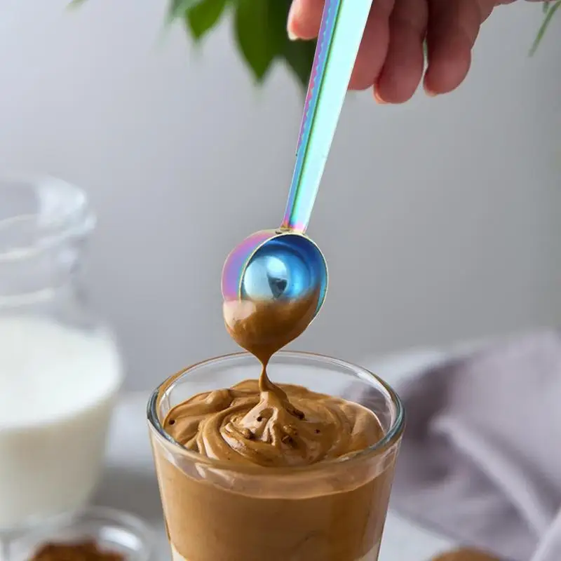 Morsetto e cucchiaio per caffè cucchiaio multifunzionale in acciaio inossidabile Clip paletta antiruggine per caffetteria per tè zucchero farina caffè