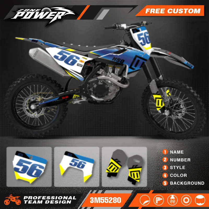 Powerzone Motorcycle Graphics Decals Sticker Kit for Husqvarna TE FE 150 200 250 300 350 400 450 2017 2018 2019 TC FC 16-18 114