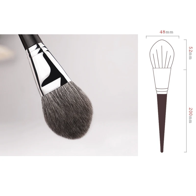 CHICHODO Makeup Brush-Luxury Ebony Handle Natural Hair 41Pcs Brushes Series-002Fox+Goat Hair Powder Brush Beauty Makeup Tools