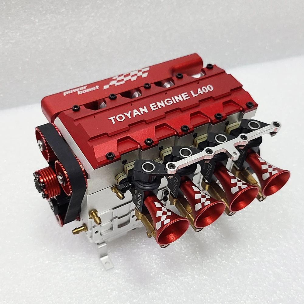 TOYAN L400 Inline Four Cylinder Methanol Engine Model Modified Metal Engine Model KIT Toy