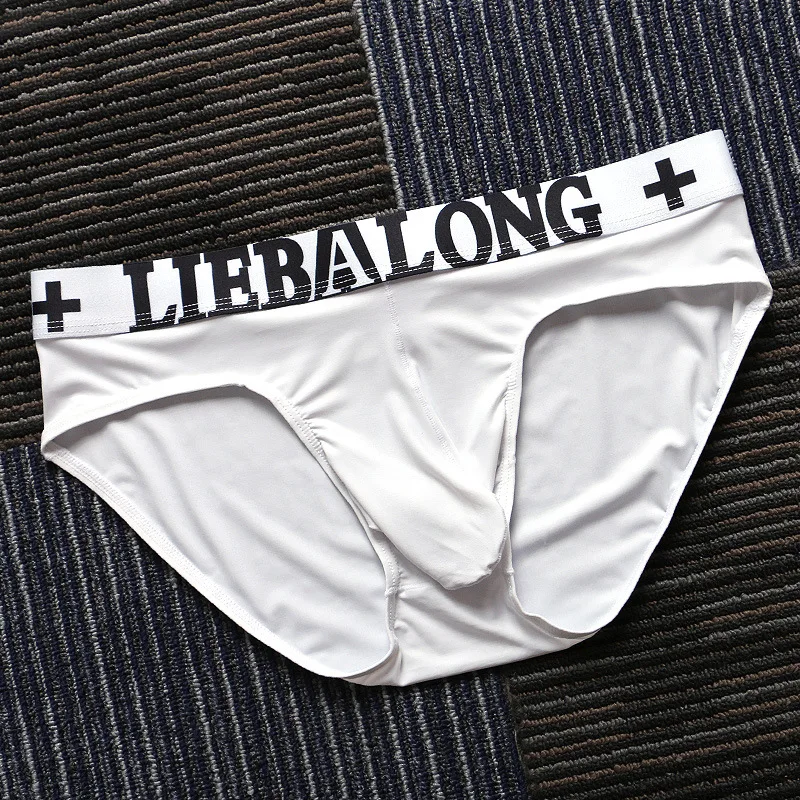 アイスシルクブリーフ男性用セクシーな U 凸ポーチ下着超薄型高弾性快適な滑らかなスポーツパンツスポーツパンティー